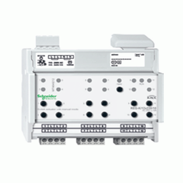 Switch actuator REG‑K/8x230/10 with manual mode light grey